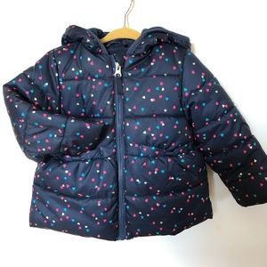 Puffy jacket fleece lined with hearts - 2T